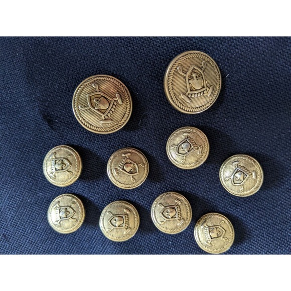 RARE Bronze brass Ralph POLO set 10 Gold Blazer Suit Jacket Replacement Buttons. - Picture 5 of 8